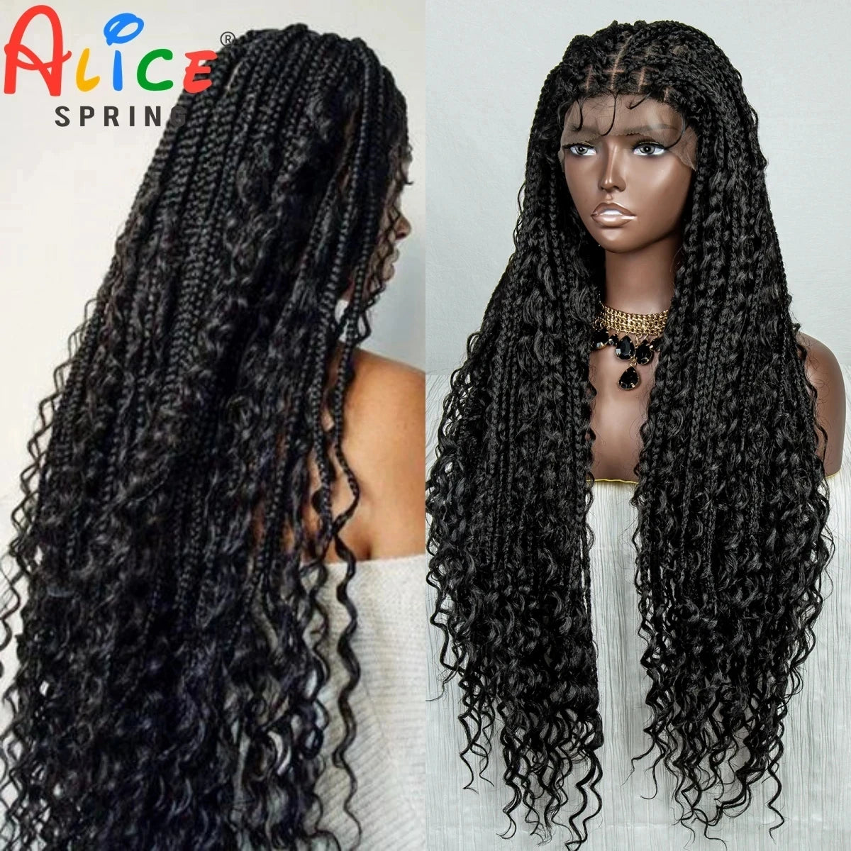 Synthetic Lace Braided Wigs Cornrow Braids Lace Wigs