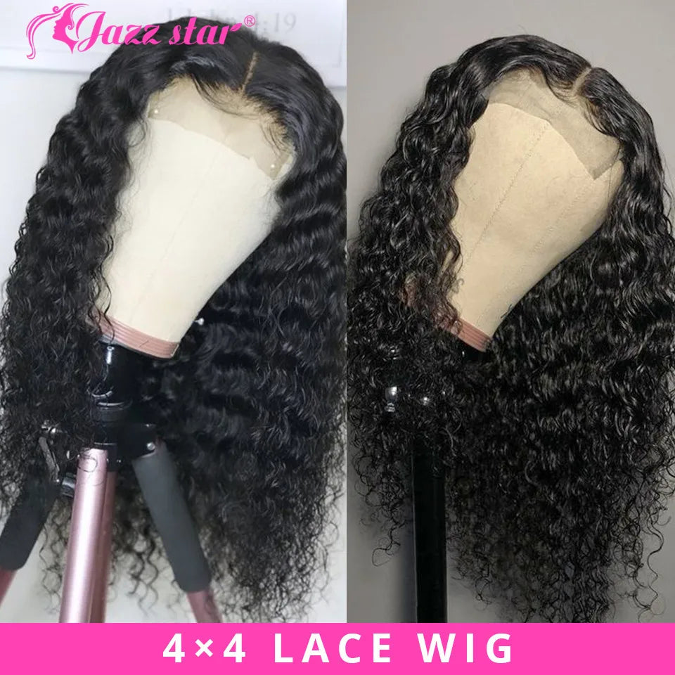 Deep Wave Frontal Wig 4x4 Closure Wig Human Hair Wigs Lace Wigs