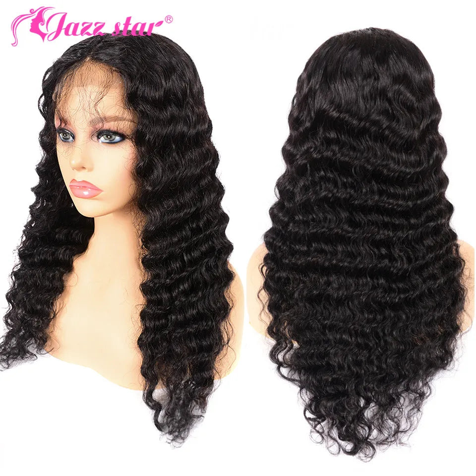 Deep Wave Frontal Wig 4x4 Closure Wig Human Hair Wigs Lace Wigs