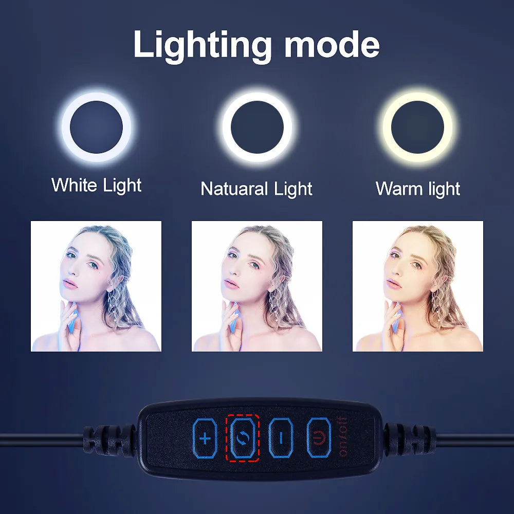 Video Light Dimmable LED Selfie Ring Light USB ring lamp Photography Light