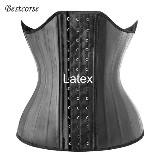 Steel Bone Latex Waist Trainer Body Shaper Stomach Belt Belly Hourglass Girdle