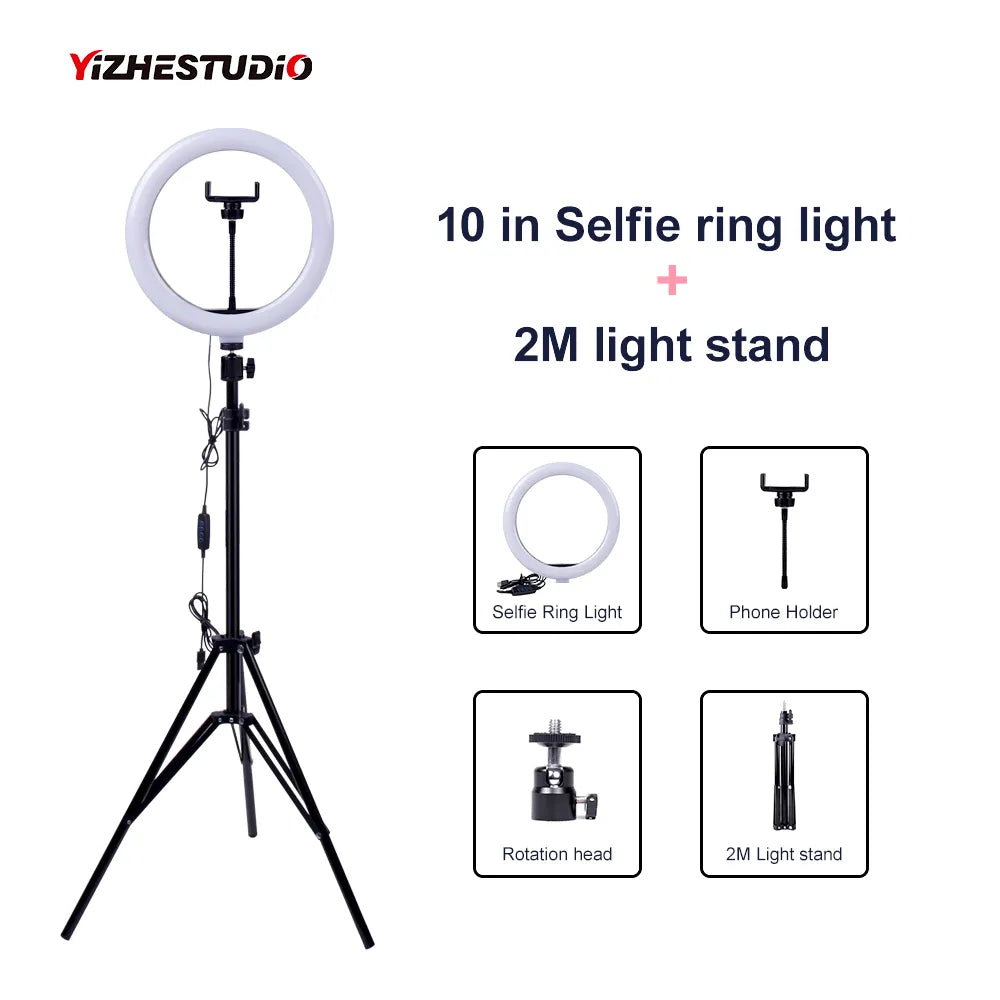 Video Light Dimmable LED Selfie Ring Light USB ring lamp Photography Light