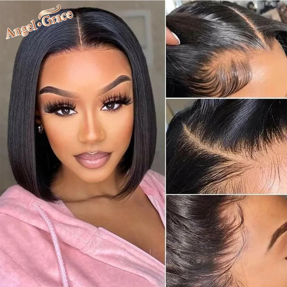 Brazilian Straight Bob 13x4 Lace Front Wigs Transparent Lace Front Human Hair