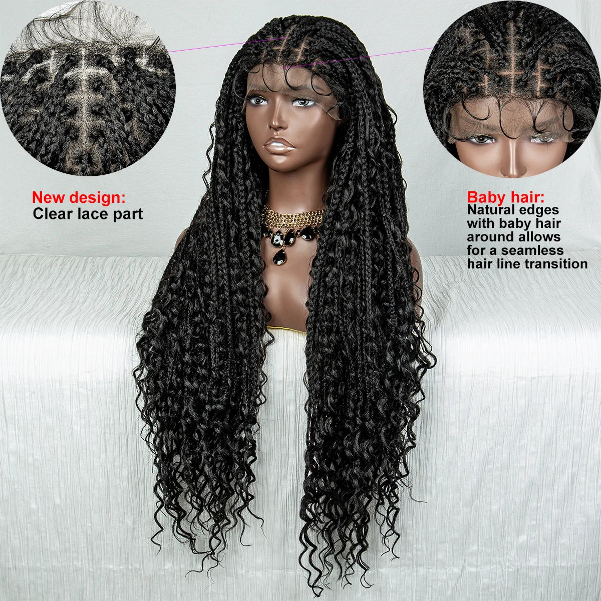 Synthetic Lace Braided Wigs Cornrow Braids Lace Wigs