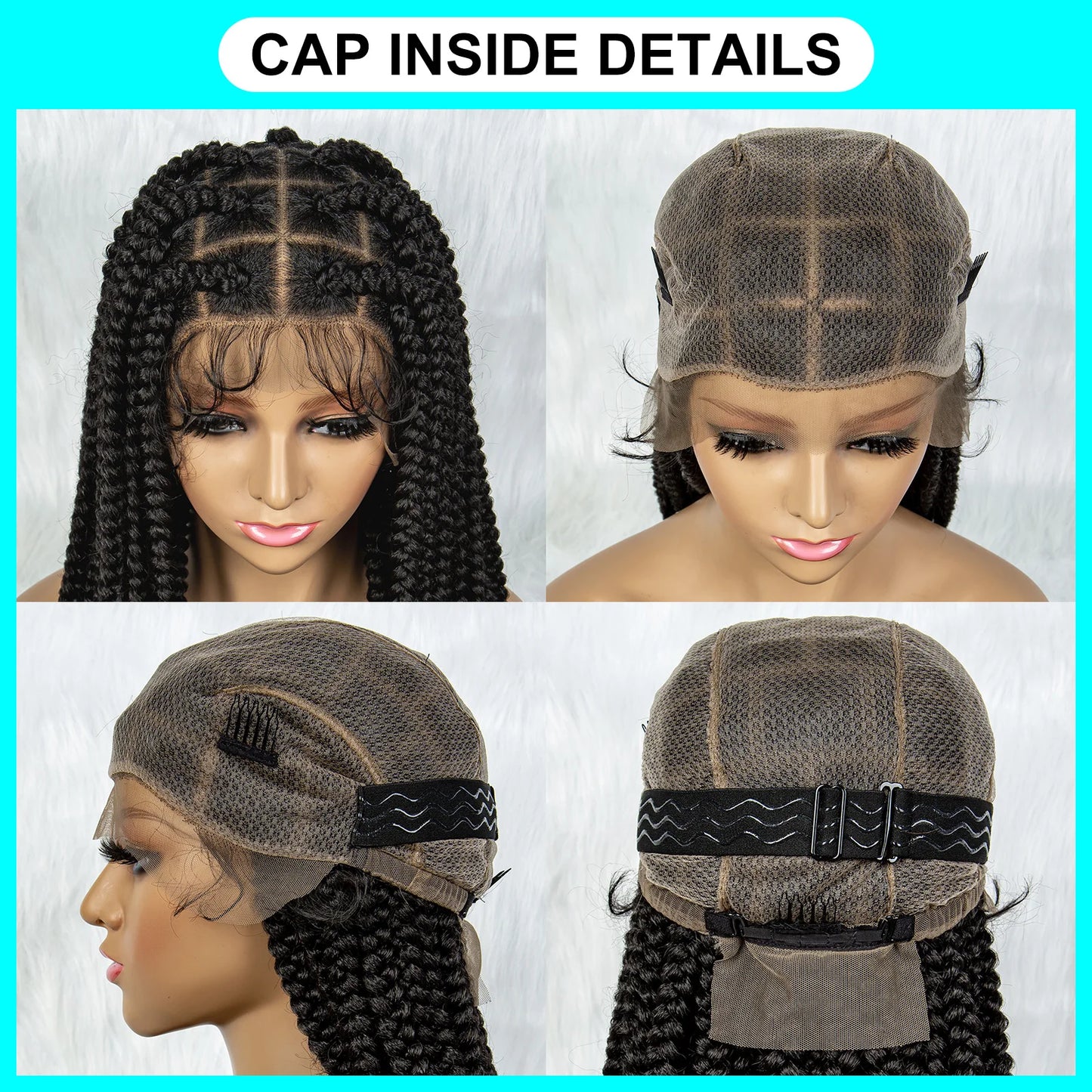 Full Lace Braided Wigs for Black Women Cornrow Braids Synthetic Lace Front Wig