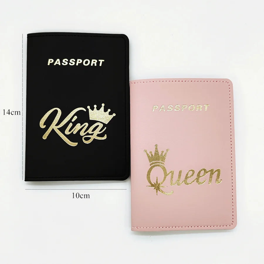 Set QUEEN KING Lovers/Couples PU Travel Accessories Passport Holder