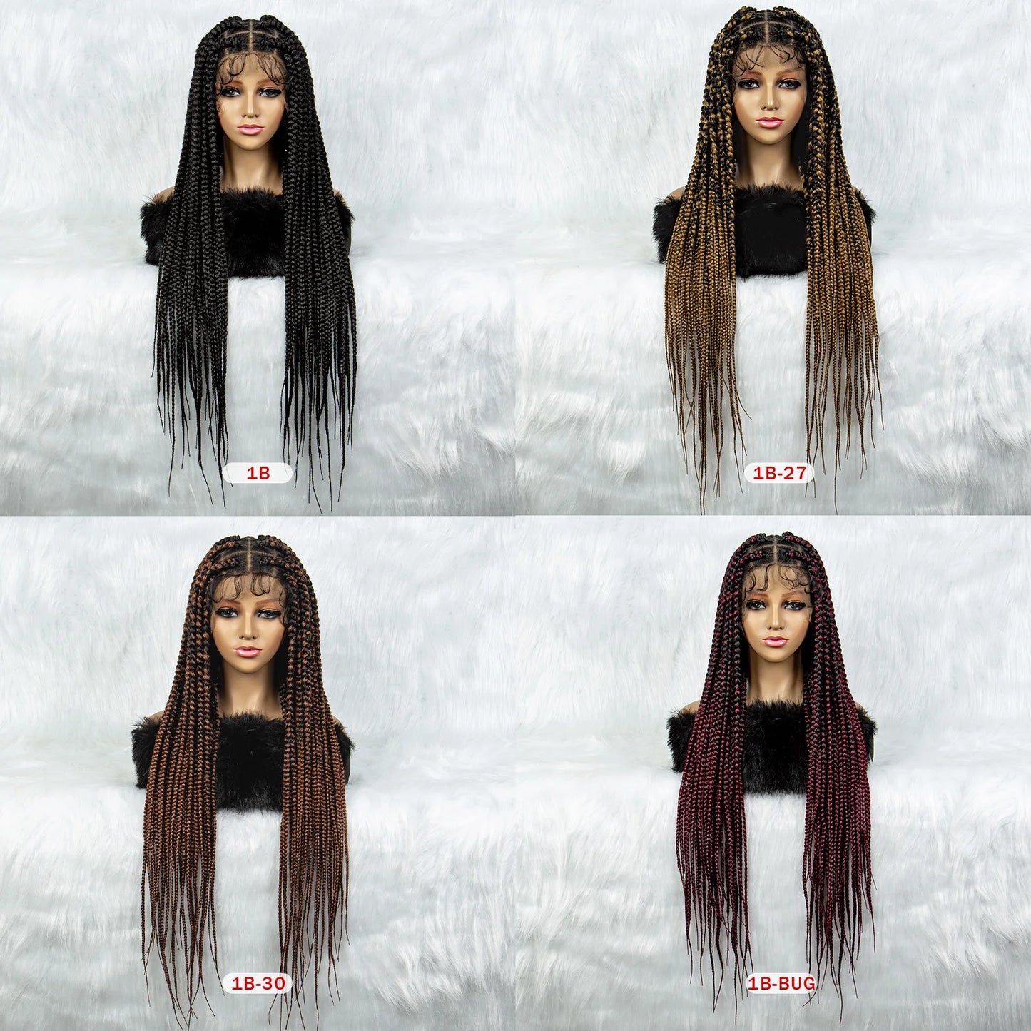 Full Lace Braided Wigs for Black Women Cornrow Braids Synthetic Lace Front Wig