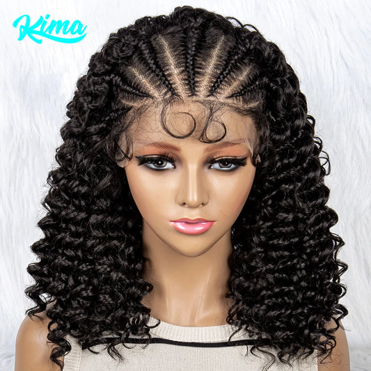 Braided Wigs Synthetic Lace Front Wig Braided Wig Kinky Curly Hair