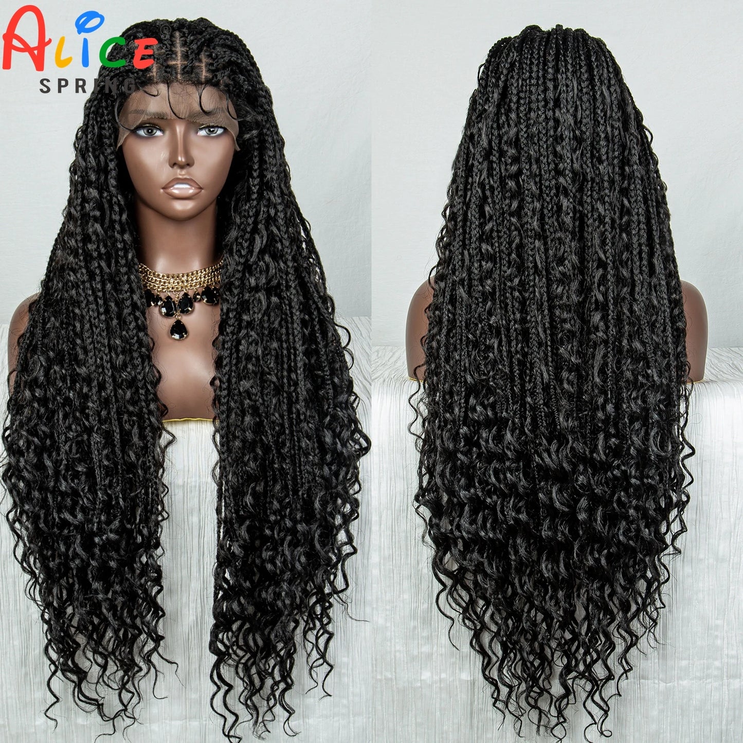 Synthetic Lace Braided Wigs Cornrow Braids Lace Wigs