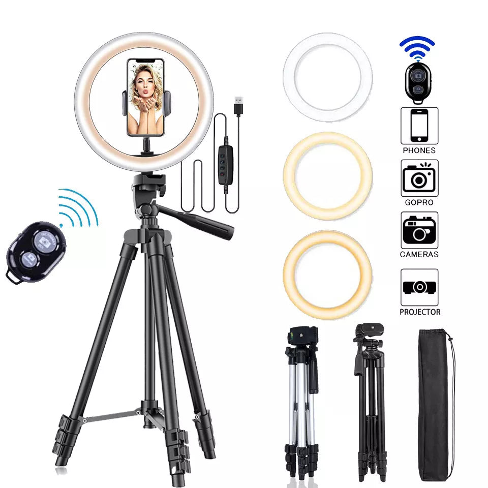 Photo Ringlight Led Selfie Ring Light Phone Remote Control Lamp Photography