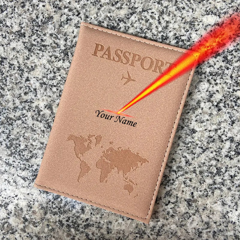 Custom Name on Passport Holder New Logo Travel Wallet Pu Cover