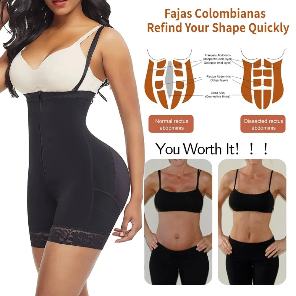 Fajas Colombianas High Waist Trainer Body Shapewear Slimming Sheath