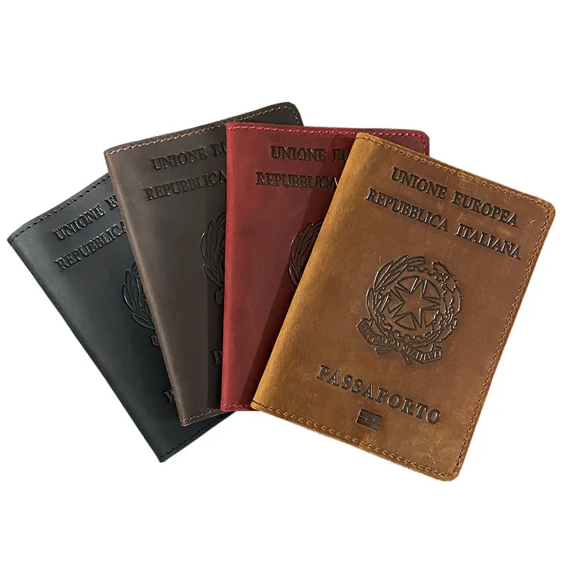 Genuine Leather Italian Passport Cover Travel Passport Case