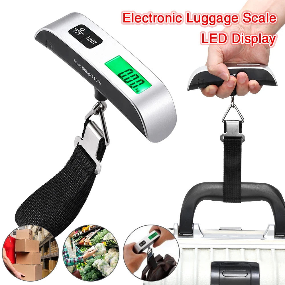 Portable Electronic Luggage Scale LCD Digital Hanging Baggage Scale Suitcase