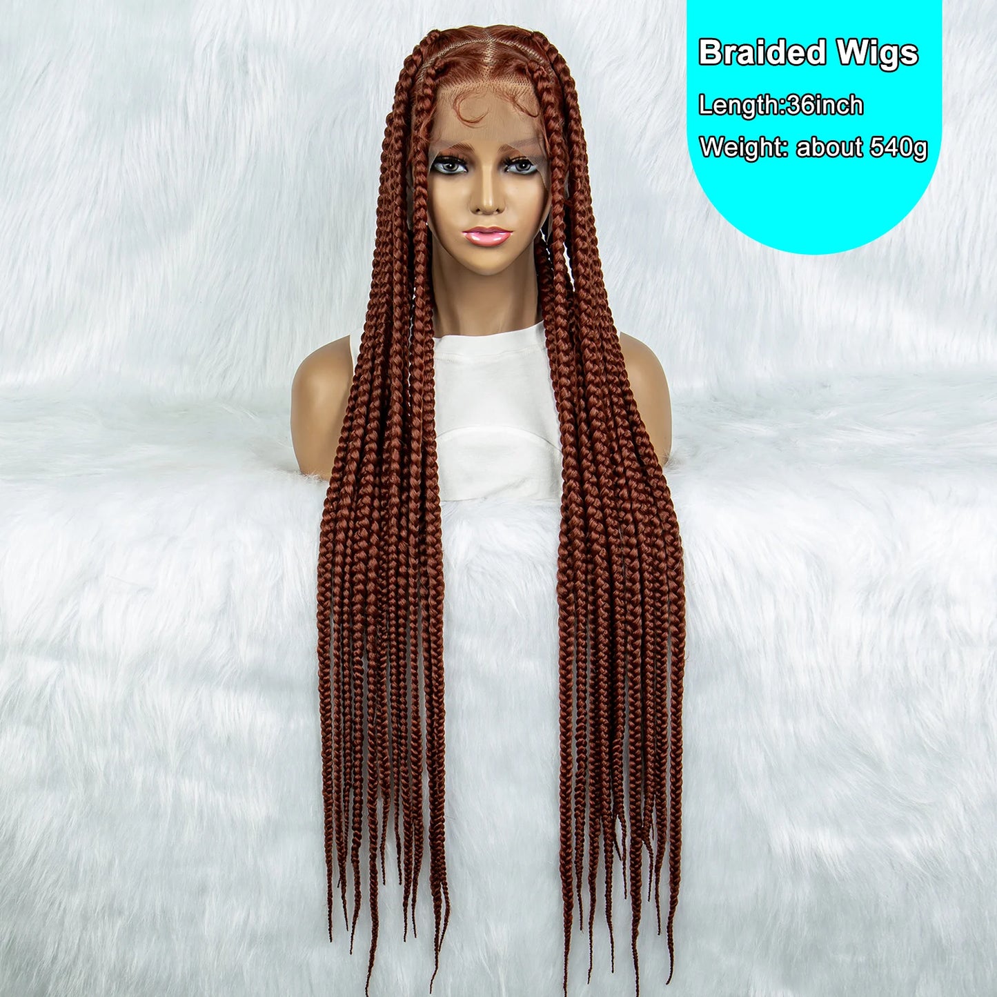 Ginger Cornrow Braids Full Lace Braided Wigs for Black Women