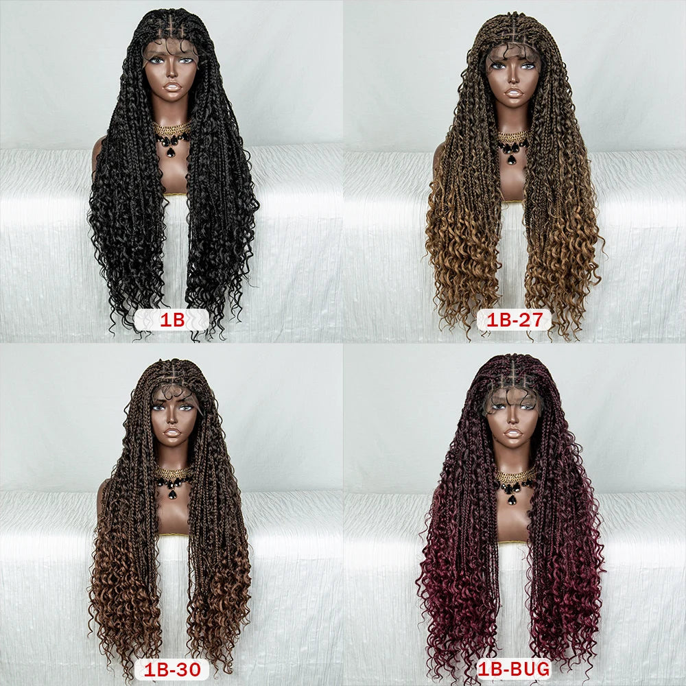 Synthetic Lace Braided Wigs Cornrow Braids Lace Wigs