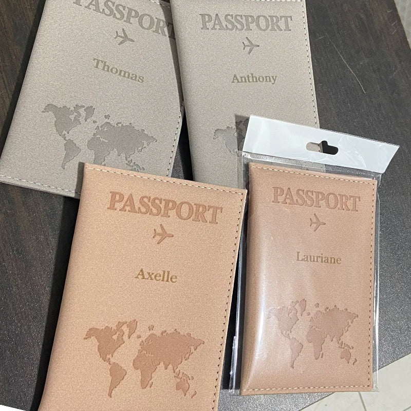 Custom Name on Passport Holder New Logo Travel Wallet Pu Cover