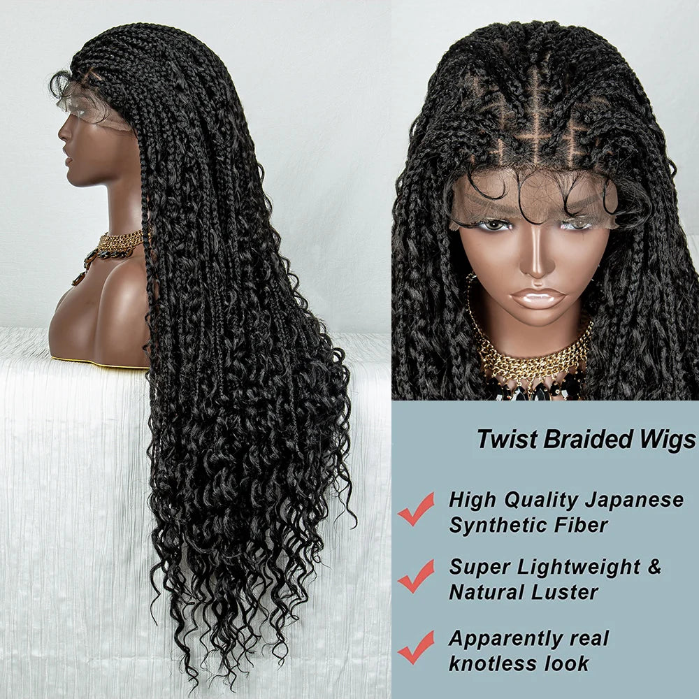 Synthetic Lace Braided Wigs Cornrow Braids Lace Wigs