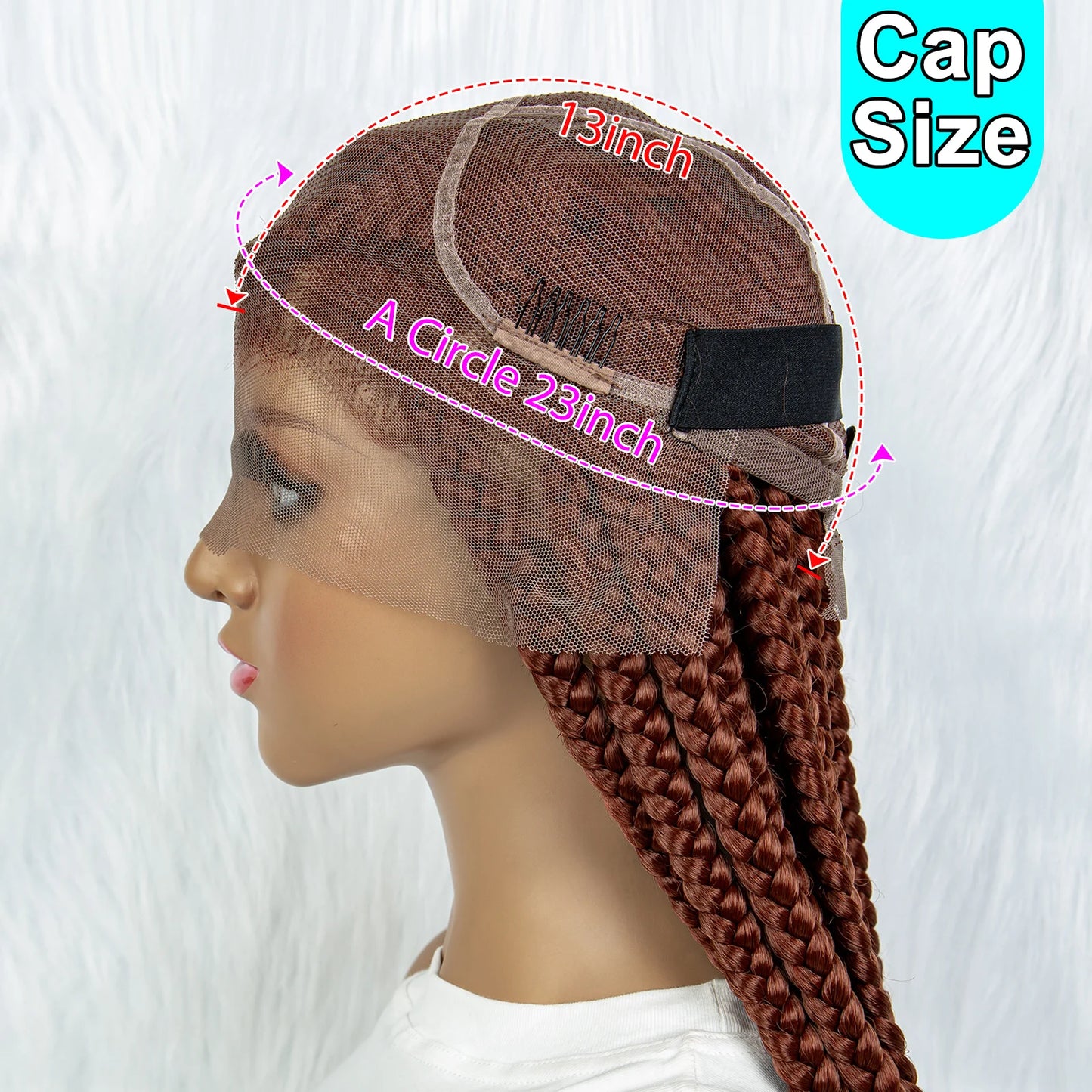 Ginger Cornrow Braids Full Lace Braided Wigs for Black Women