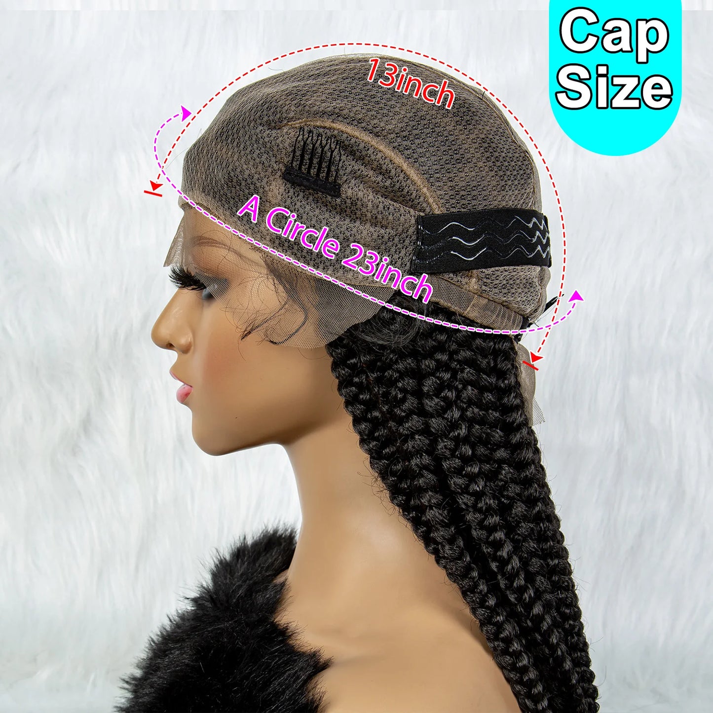 Full Lace Braided Wigs for Black Women Cornrow Braids Synthetic Lace Front Wig