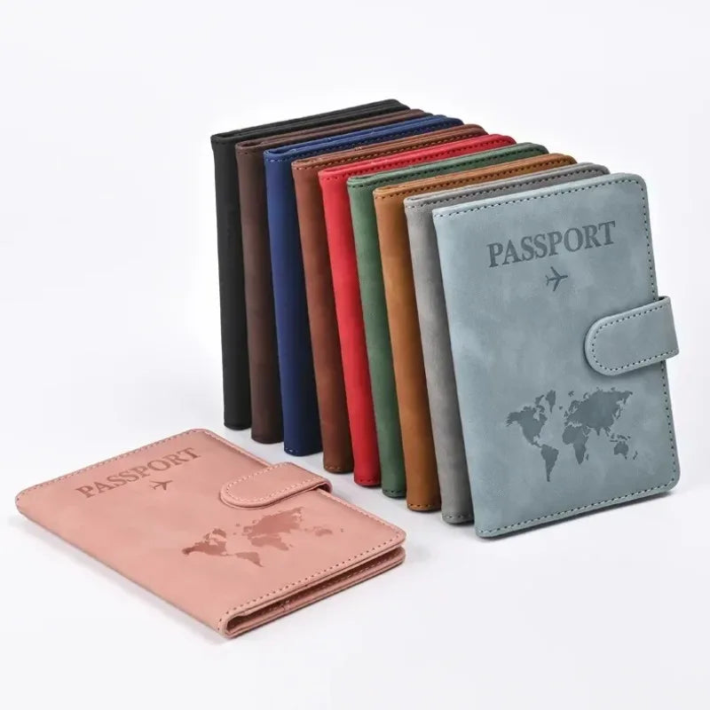 Passport Cover PU Leather Man Women Travel Passport Holder