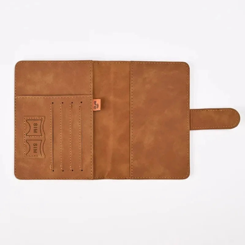 Passport Cover PU Leather Man Women Travel Passport Holder